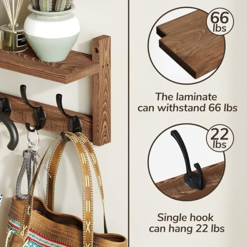 AMBIRD 34.2 inch Wooden Extra-Long Wall Hook Rack - Image 7