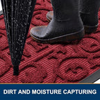 Smiry Front Door Mat Outside Entrance, Low Profile Rubber Doormat - Image 3