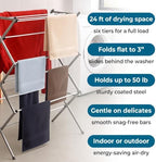 Honey-Can-Do 6-Tier Collapsible Steel Clothes Drying Rack, 24 ft - Image 4