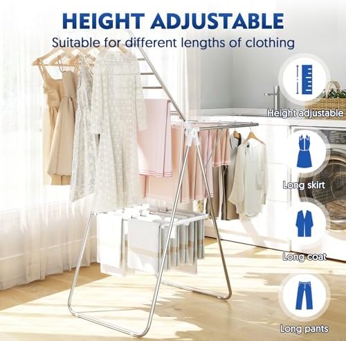 APEXCHASER Clothes Drying Rack, Stainless Steel Drying Rack Clothing - Image 4