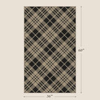JTJ Easy Jute 3x5 Entryway Rug, Tan & Black Angled Plaid - Image 2