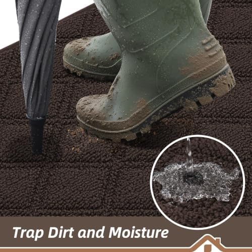 BEQHAUSE Dirt Trapper Door Mat 24" x 36" Non-Slip Washable - Image 3