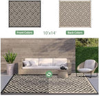 GENIMO Outdoor Rug, Waterproof Plastic Rugs 10'x14' - Image 4