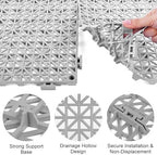 MYFAMIREA Modular Interlocking Cushion 8 Pack 11.8" x 11.8" Rubber Floor Tiles - Image 4
