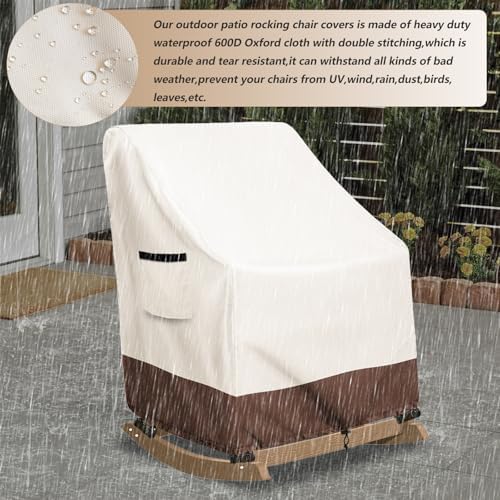 Outdoor Adirondack Rocking Chair Cover, Heavy Duty 600D Waterproof Patio - Image 7