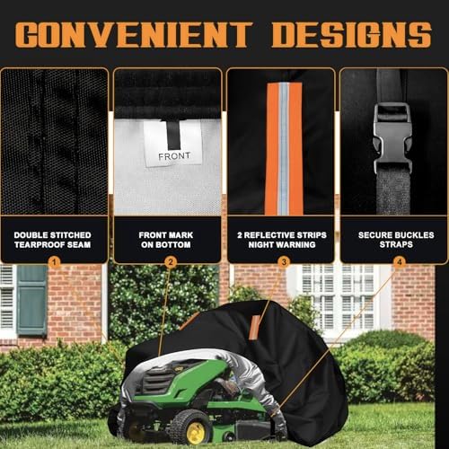 75" Riding Lawn Mower Cover 54Inch Decks, Oxford Cloth, Buckle Strap - Image 2