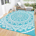Bsmathom Waterproof Outdoor Rug 5'x8' Reversible Boho Plastic Straw Patio Deck by Bsmathom