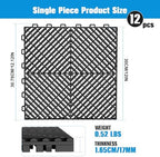 Jocoevol 12-Pcs Interlocking Tile, Non-Slip Heavy-Duty Polypropylene Splicing - Image 2