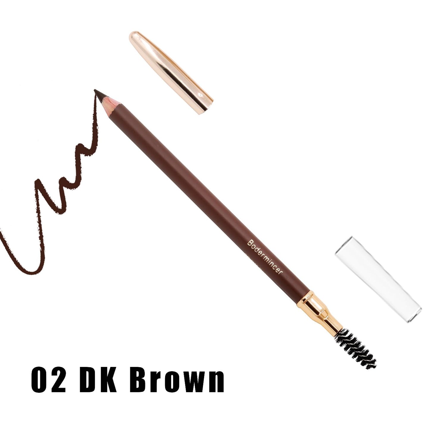 Bodermincer Eyebrow Pencil Longlasting Waterproof Durable Automaric Liner Eyebrow 5 Colors to Choose (5pcs, 2# Dark Brown)