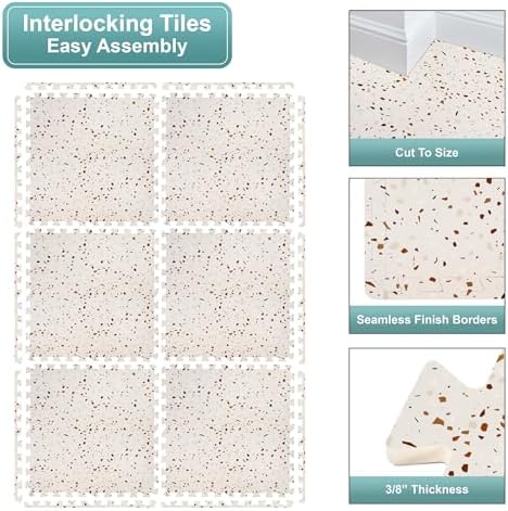 Sorbus 96 Sq. Ft. Interlocking Terrazzo Foam Floor Tiles - Image 6