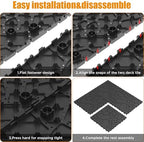 Plastic Interlocking Deck Tiles, 44 Pack, Simulated Cobblestone, Non-Slip Patio - Image 4