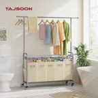 Tajsoon Laundry Cart with Hanging Rack, 65 Gal. Large Laundry Hamper - Image 2