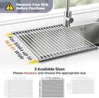 Tomorotec Roll Up Dish Drying Rack Over Sink, 304 Steel - Image 2