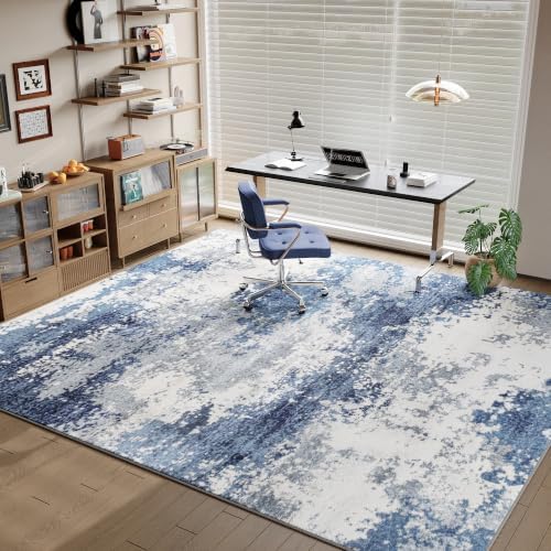 Blue Washable Rug 5x7 Area Rugs - Image 4