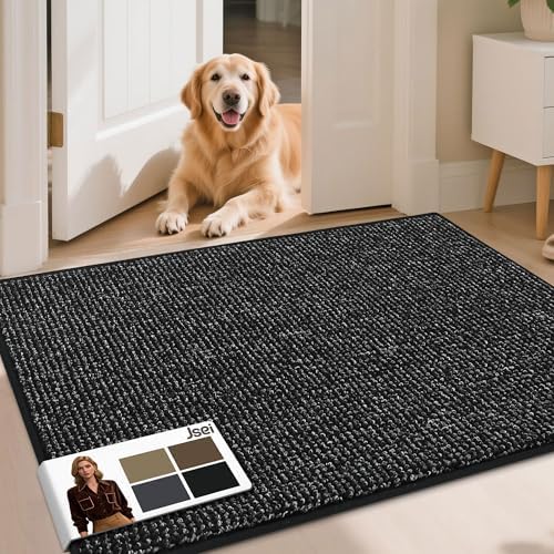 JSEI Dirt Trapper Door Mat 32" x 48", Non-Slip Washable Doormats by JSEI