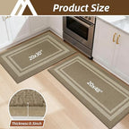 COSY HOMEER Kitchen Rugs Sets of 2 Non-Slip Washable - Image 2