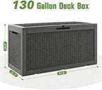 KAMABOKO Outdoor Storage Box, 130 Gallon Deck Box Outdoor Waterproof - Image 3