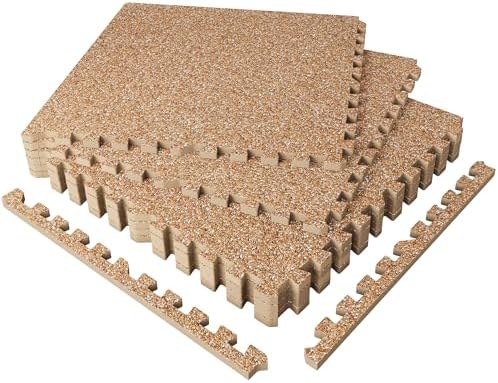 SUPERJARE 0.56'' Thick 24 Sq Ft Rubber Top Gym Flooring by SUPERJARE