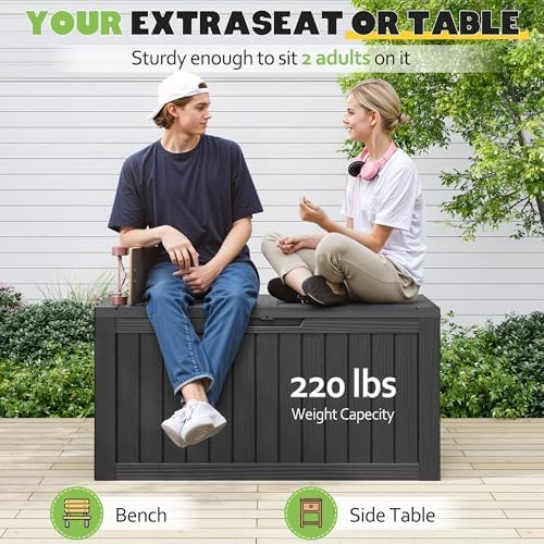 KAMABOKO Outdoor Storage Box, 85 Gallon Deck Box Outdoor Waterproof Patio - Image 6