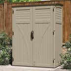 Suncast Outdoor Storage Shed, Water Resistant Resin Vertical Outdoor Storage - Image 2