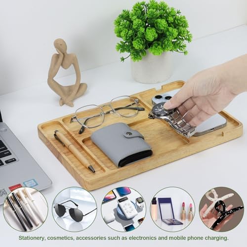Buqoo Rubberwood Valet Tray for Men - Image 2