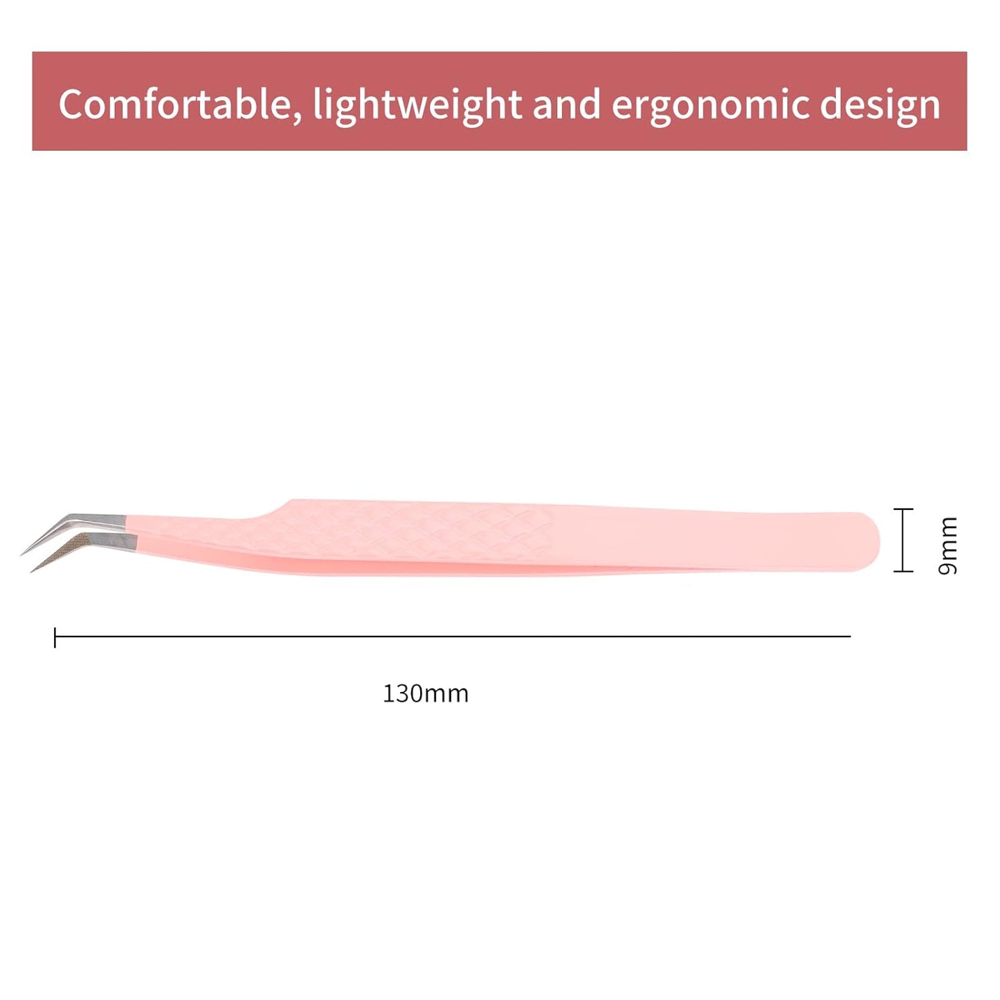 Professional Lash Extension Tweezers - Curved Fiber Tip Eyelash Tweezers for Volume Fans