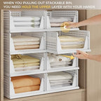 Pinkpum 8 Pack Closet Organizer Storage Bins Stackable Plastic Drawer Shelf - Image 3