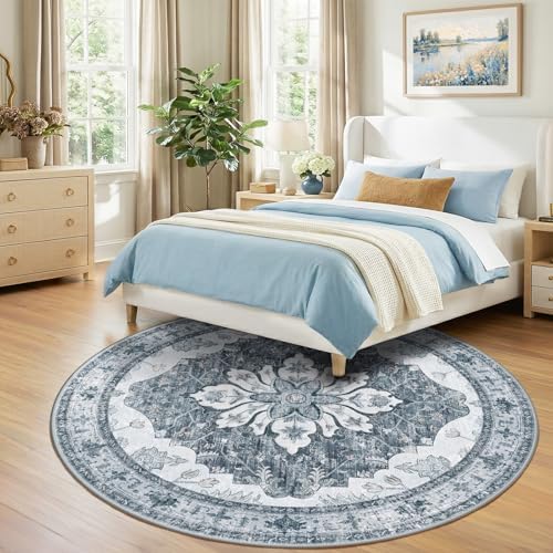 RELEANY Washable Area Rug, Round 8ft - Image 3