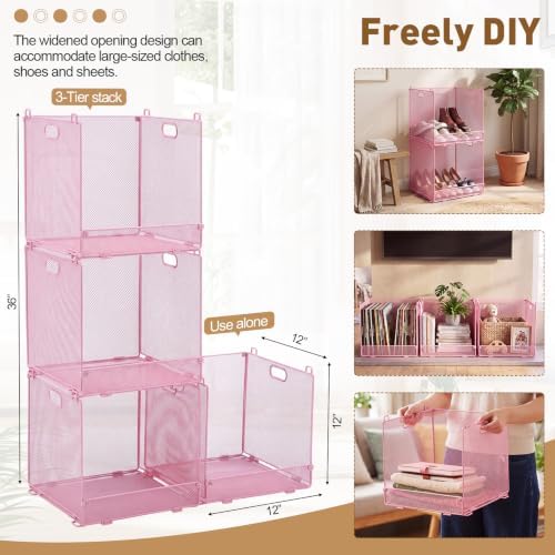 Remerry 3 Pcs Stackable Closet Organizers and Storage Basket - Image 2