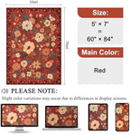 DUKINO 5x7 Area Rugs, Floral Washable Rug - Image 2