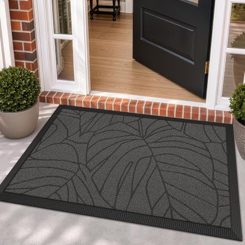 LUMI Outdoor Door Mat Traps & Hides Dirt 35.5x59, Outside Entrance by LUMI
