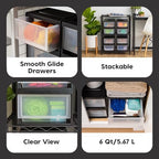 IRIS USA 4-Pack, 6 Qt. Small Stacking Drawer Storage Organizer - Image 4