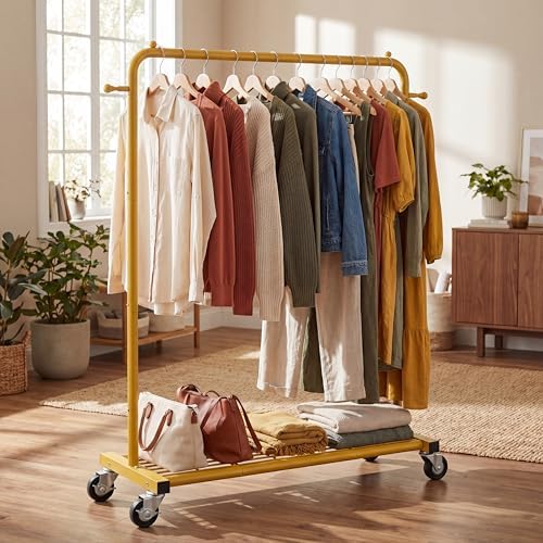 Sywhitta Metal Garment Clothing Rack on Wheels - Image 2