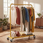 Sywhitta Metal Garment Clothing Rack on Wheels - Image 2