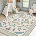 5x7 Pink and Green Nursery Rug by HazoHaus