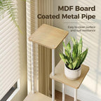 Bamworld White Plant Stand Indoor Corner Plant Shelf - Image 6