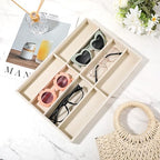 2 Pcs Drawer Sunglass Organizer & Display Tray 8 Grids Velvet Scratch - Image 5