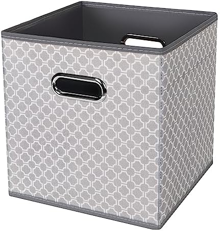 Black Foldable Storage Cubes Bins, Fabric Storage Box Cubes Organizer Baskets by HEAYEEG