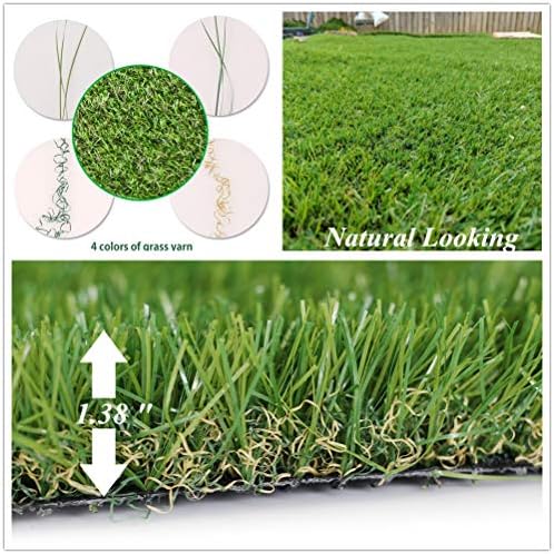 Deluxe Realistic Artificial Grass Turf 8FTX58FT, 1.37" Thick 70 oz Face Weight - Image 2