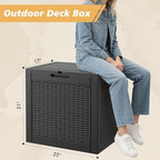 Fancyango 35 Gallon Waterproof Deck Box, Resin Outdoor Storage Box - Image 2