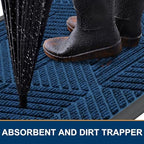 Smiry Front Door Mat Outside Entrance, Low Profile Rubber Doormat - Image 3