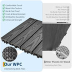 Garvee 27Pack 12" x 12" Interlocking Composite Deck Tiles, Waterproof Composite - Image 2