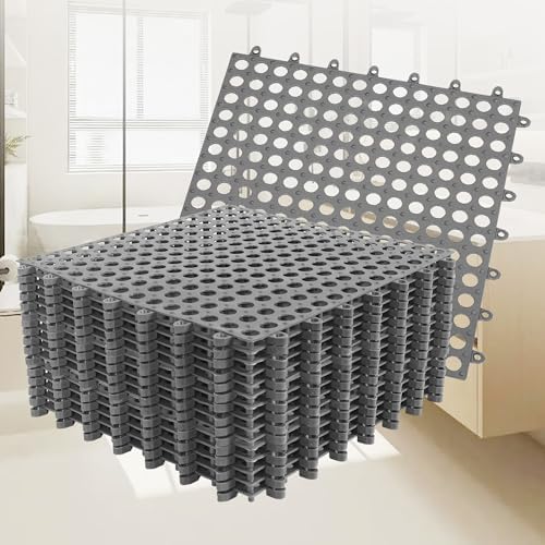 16Pack Drainage Interlocking Floor Mats, 11.8" x 11.8" Non-Slip Shower Bathroom by Unknown