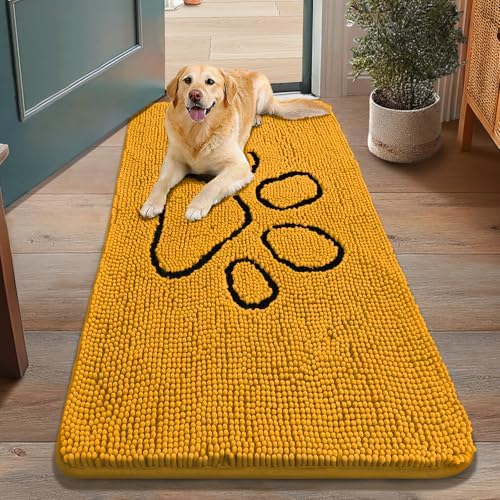 Smiry Dog Door Mat for Muddy Paws, Absorbent Non Slip Dirt Trapper by Smiry