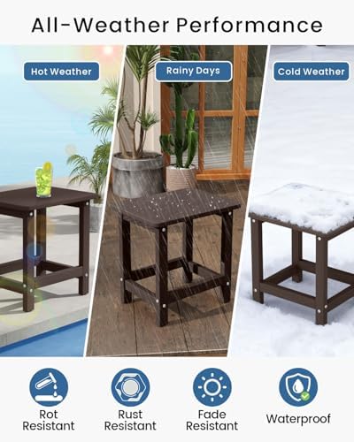 Weatherproof Outdoor Side Table, HDPE Small Outdoor Table - Image 4