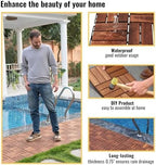 10 PCS Interlocking Deck Tiles, Crossed Pattern 12"x12" Acacia Wood Outdoor - Image 6