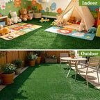 TURSTIN 18 Pieces Artificial Grass Mat 12 x 12 Inch Synthetic Grass Square Mats - Image 5