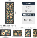 DUKINO 2x5 Runner Rug, Floral Washable Rug - Image 2
