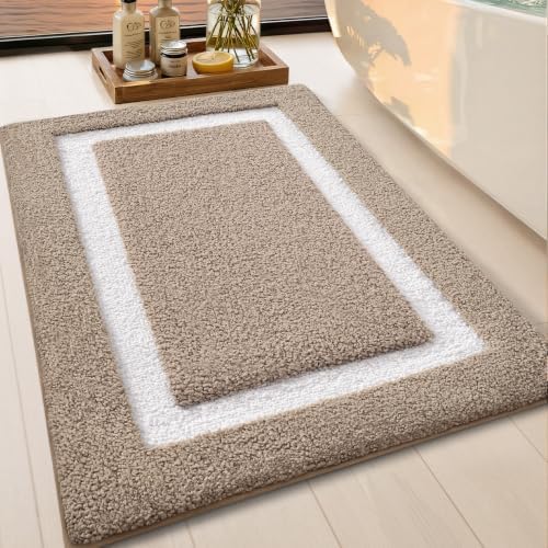 Color&Geometry Extra Soft Bathroom Rugs 36x24, Absorbent Microfiber Bath Rug - Image 2