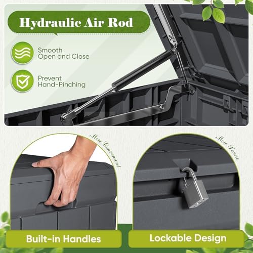 Flamaker Outdoor Storage Box 80 Gallon Resin Waterproof Deck Box - Image 6